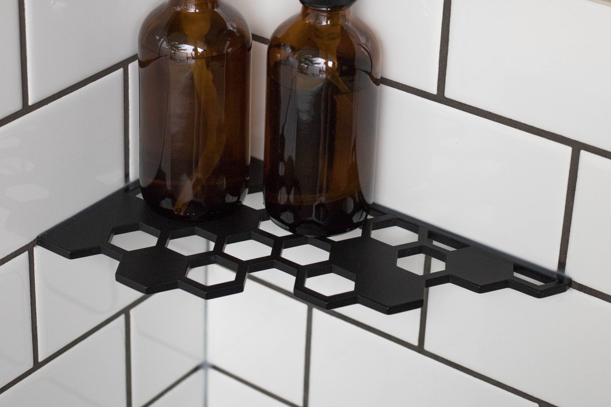 Shower Corner Shelf - HIVE - MATTE BLACK - Heliotile